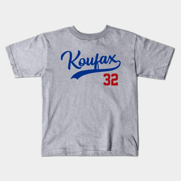 Sandy Koufax 32, LA Dodgers Kids T-Shirt by FanSwagUnltd